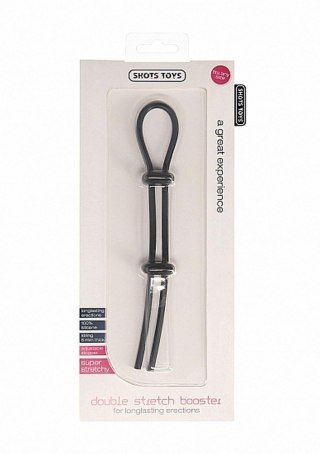 Pierścień erekcyjny regulowany Double Stretch Booster ShotsToys czarny