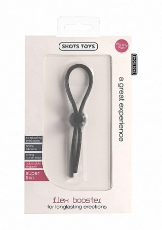 Pierścień erekcyjny regulowany silikonowy ShotsToys Flex Booster czarny