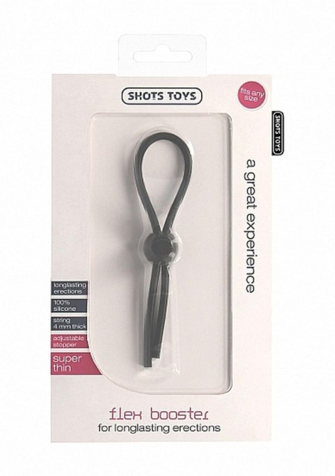 Pierścień erekcyjny regulowany silikonowy ShotsToys Flex Booster czarny