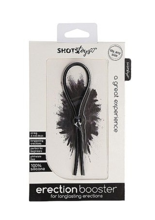 Pierścień erekcyjny silikonowy ShotsToys regulowany czarny