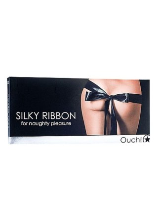Wstążka jedwabista Ouch! czarna 167 cm