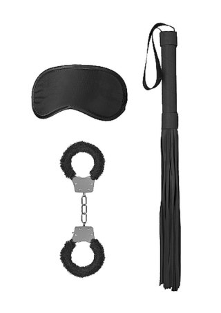 Zestaw bondage Ouch! czarny z kajdankami futrzanymi