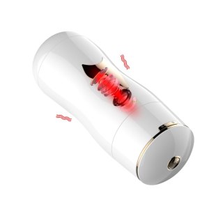 Dwustronny masturbator z wibracją B Series Fox biały USB
