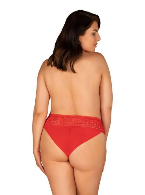 Figi Obsessive Blossmina koronkowe czerwone 4XL 5XL