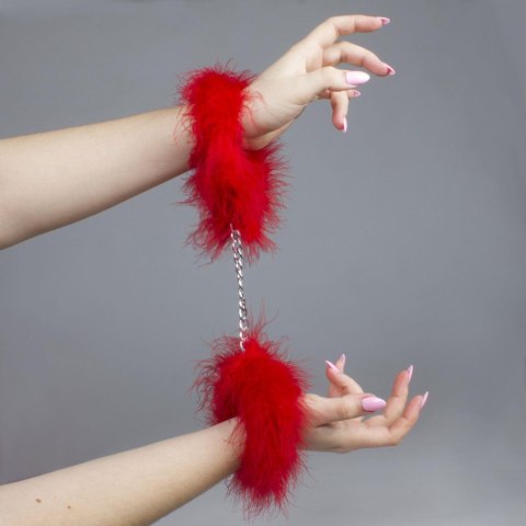 Kajdanki z marabuta Secret Play czerwone