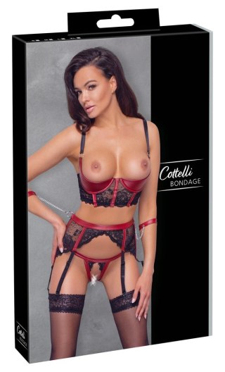 Komplet bielizny Cottelli BONDAGE shelf czarno czerwony XL
