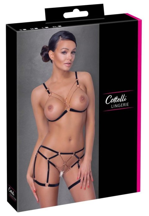 Komplet bielizny Cottelli Glamour bondage z łańcuchami M