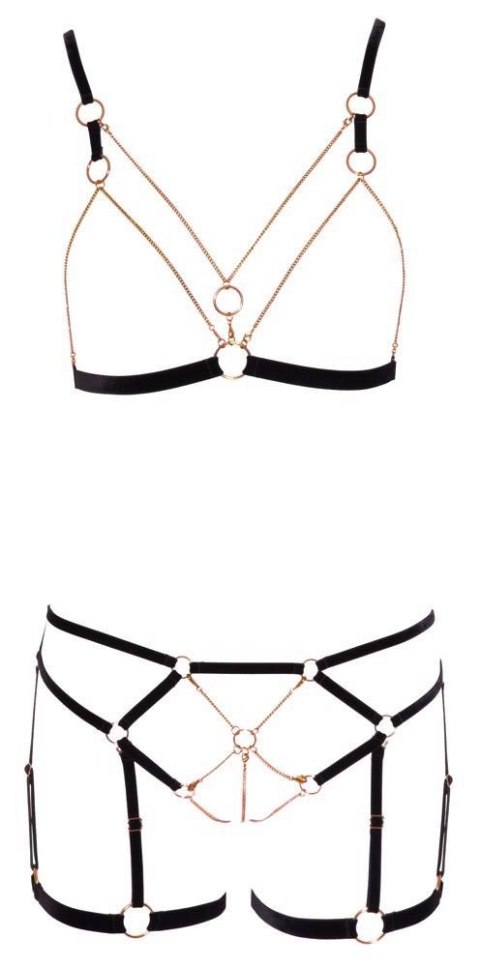 Komplet bielizny Cottelli Lingerie Glamour S z łańcuchami