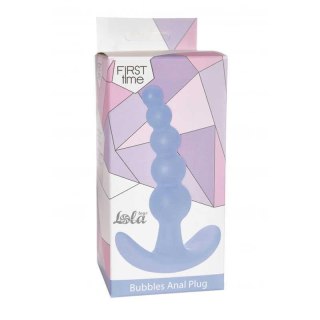 Korek analny Bubbles silikonowy Lola Toys niebieski 10 cm