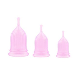 Kubki menstruacyjne Elys silikonowe różowe zestaw 3 szt