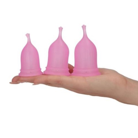 Kubki menstruacyjne Elys silikonowe różowe zestaw 3 szt