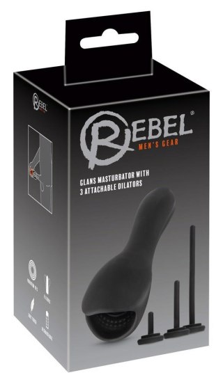 Masturbator Rebel do żołędzi z wibracją USB 14 cm