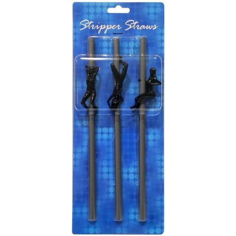 Słomki ze striptizerkami Stripper Straws srebrne 3 szt.