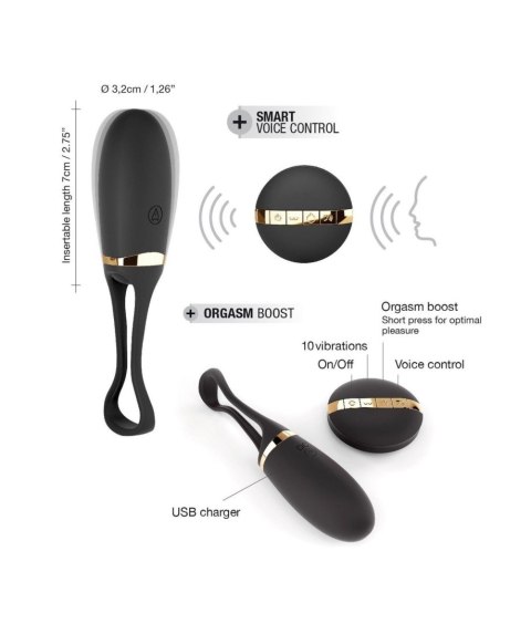 Jajko wibrujące Dorcel Secret Delight złote czarne USB sterowane głosem