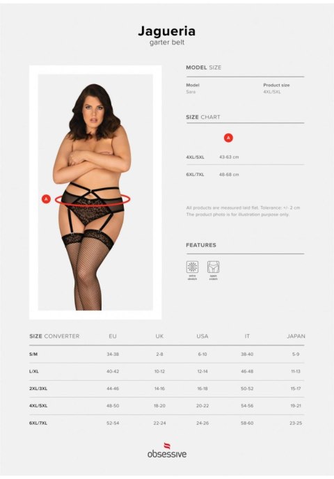 Otwarty pas do pończoch Obsessive Jagueria 4XL/5XL