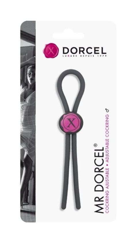 Pętelka erekcyjna regulowana silikonowa Mr Dorcel czarna 29 cm
