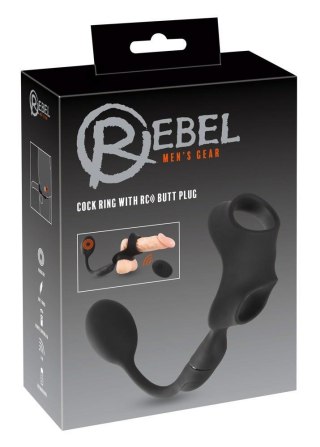 Pierścień z wibrującym plugiem analnym Rebel z pilotem USB 33 cm
