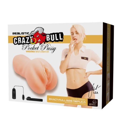 Realistyczna wibrująca wagina kieszonkowa Crazy Bull