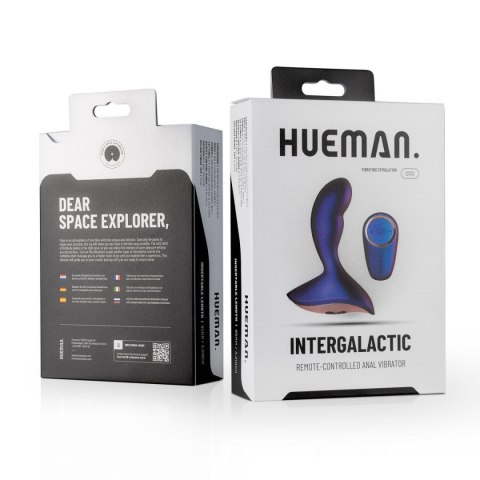 Wibrator analny Hueman Intergalactic fioletowy z pilotem USB