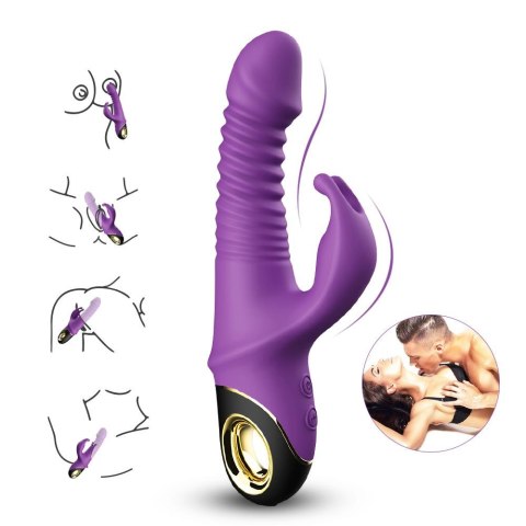 Wibrator króliczek silikonowy pulsacyjnoobrotowy Zing fioletowy 20cm