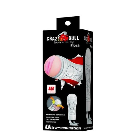 Wibrujący masturbator waginalny Crazy Bull Flora 12 funkcji USB