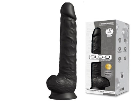 Dildo realistyczne Silexd XXL z przyssawką 38 cm czarny