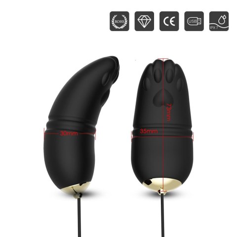 Jajeczko wibrujące Kitty silikonowe zdalne czarny USB