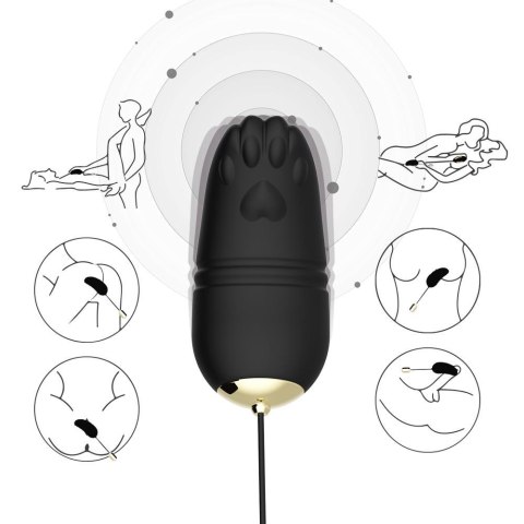Jajeczko wibrujące Kitty silikonowe zdalne czarny USB