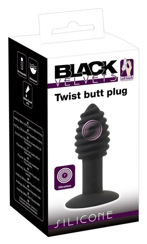 Korek analny wibrujący Black Velvets Twist 7 trybów USB