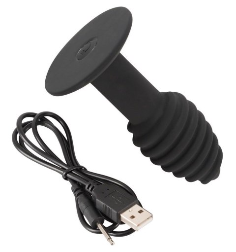 Korek analny wibrujący Black Velvets Twist 7 trybów USB