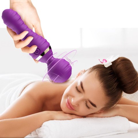 Masażer wibracyjny Freedom fioletowy silikonowy USB wodoodporny 19cm