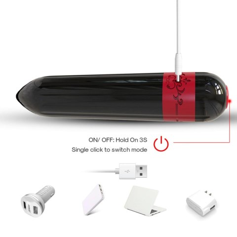 Mini wibrator silikonowy Rocket B Series Joy czarny USB wodoodporny