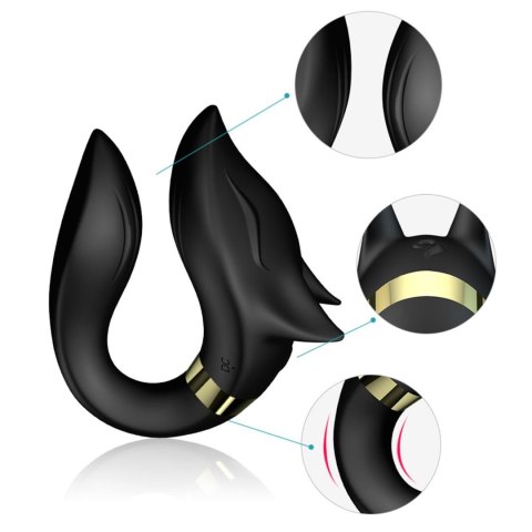 Stymulator łechtaczki Fox silikonowy czarny USB wodoodporny