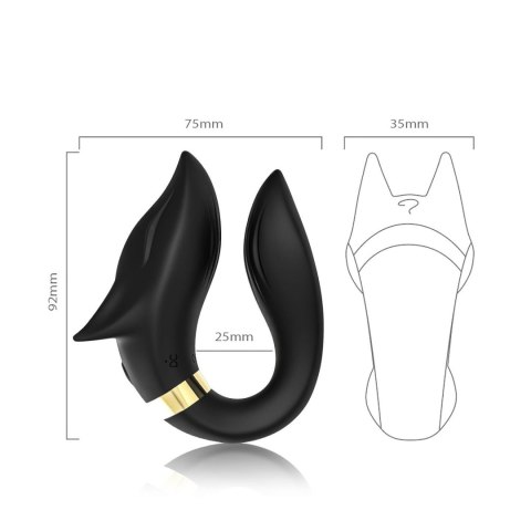 Stymulator łechtaczki Fox silikonowy czarny USB wodoodporny