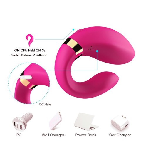 Stymulator łechtaczki silikonowy Crescent jasnoróżowy USB B Series Joy