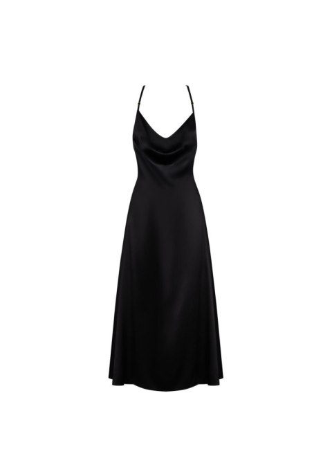 Sukienka Obsessive Agatya czarna S/M satynowa
