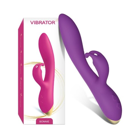 Wibrator króliczek Bonnie silikonowy fioletowy USB 22 cm