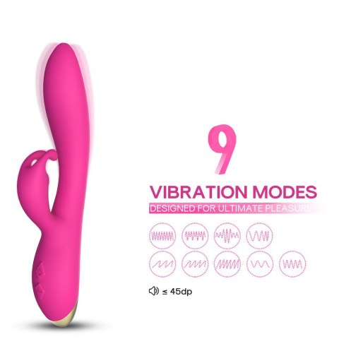 Wibrator króliczek Bonnie silikonowy różowy USB wodoodporny 22cm