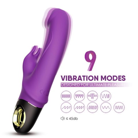 Wibrator króliczek silikonowy B Series Joy Meteor fioletowy USB wodoodporny