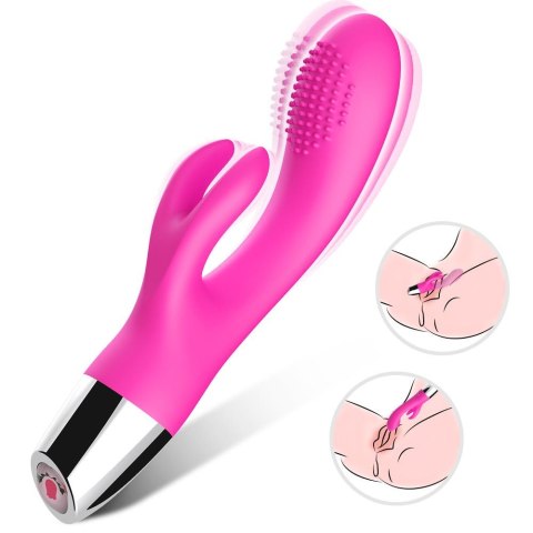 Wibrator króliczek silikonowy B-Series Joy różowy USB 20 cm