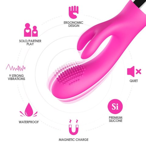 Wibrator króliczek silikonowy B-Series Joy różowy USB 20 cm