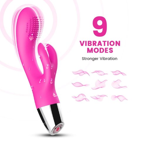 Wibrator króliczek silikonowy B-Series Joy różowy USB 20 cm