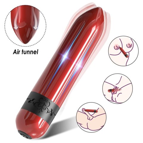 Wibrator mini Rocket czerwony silikonowy USB wodoodporny