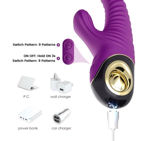 Wibrator punktu G Eternity silikonowy fioletowy USB wodoodporny