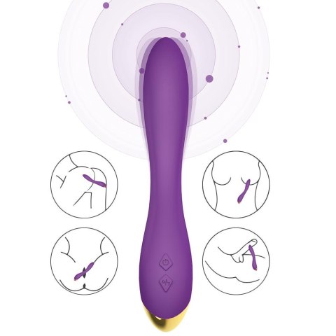 Wibrator punktu G Flamingo fioletowy silikonowy USB wodoodporny 22 cm