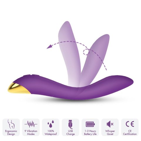 Wibrator punktu G Flamingo fioletowy silikonowy USB wodoodporny 22 cm