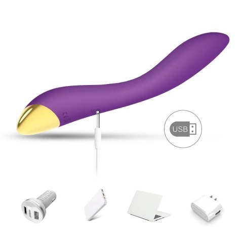 Wibrator punktu G Flamingo fioletowy silikonowy USB wodoodporny 22 cm