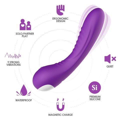Wibrator punktu G Legend fioletowy silikonowy USB 18cm wodoodporny
