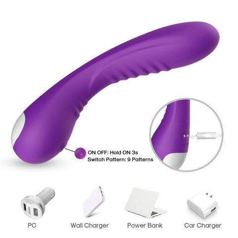Wibrator punktu G Legend fioletowy silikonowy USB 18cm wodoodporny