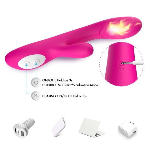 Wibrator punktu G Spark z ogrzewaniem Joy różowy silikonowy USB
